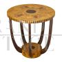 Round Art Deco style coffee table in birch briar