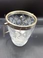 Vintage crystal ice bucket with ice strainer