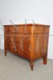 Antique Charles X dresser in solid walnut