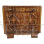 Art deco chest of drawers in walnut briar with four drawers