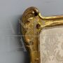 Antique 19th century bed headboard in carved wood with gold leaf