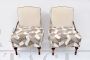 Pair of vintage design armchairs with double-sided backrests              