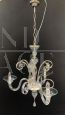 Cesare Toso design chandelier in transparent and gold Murano glass with 3 arms