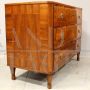 Antique Directoire chest of drawers in inlaid walnut, Italy 18th century