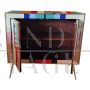 Vintage style sideboard in multicolored Murano glass