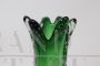 Vintage green Murano glass vase with bubbles, Italy 1960s