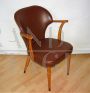 Vintage modern armchair in brown eco-leather, 1960s