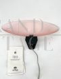 Pair of Teo wall lights by De Majo in pink glass, 1980s