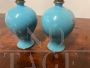 Pair of antique Chinese cloisonné bronze vases or flasks, 19th century