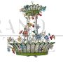 Flower basket chandelier with beads and Murano glasses