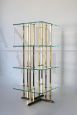 Vintage étagère whatnot bookcase in brass and glass