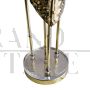 Pair of large lamps with polished brass leaves