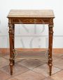 Antique Napoleon III side table in mahogany with breccia marble top