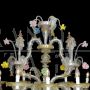 Rezzonico style boat chandelier in multicolored Murano glass