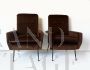 Pair of armchairs by Marco Zanuso from the 1950s in brown velvet