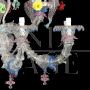 Murano glass chandelier in Rezzonico style with multicolored small flowers