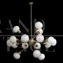 Sputnik chandelier in brass with glass spheres