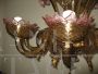 Murano blown glass chandelier with eight lights