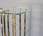 Vintage étagère whatnot bookcase in brass and glass