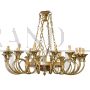 Sumptuous gilded bronze chandelier with 19 lights