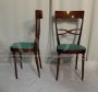 Pair of Melchiorre Bega chairs in green skai leather, 1950s