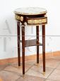 Antique Napoleon III side table in mahogany with bronzes and marble top