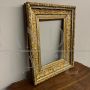 Antique rectangular frame in gold and silver leaf, Italy 19th century