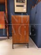 Teak wood vintage open bookcase, Italy 1960s