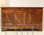 Large antique Louis Philippe sideboard with 3 doors in cherry wood, 1800s   