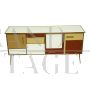 Sideboard with 4 colored glass doors in vintage style