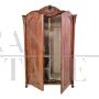 Pair of antique 19th century wardrobes with two doors in carved walnut