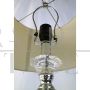 Pair of Murano glass table lamps with fabric lampshade