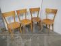 Set of 4 vintage beech bistro chairs, 1950s