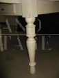 Antique extendable table, ivory color lacquered