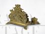 Double antique bronze inkwell with letter holder, 19th century