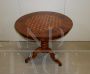 Antique round side table with geometric Rolo inlay, late 19th century