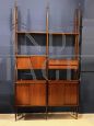 Sky-earth modular teak bookcase, Italy 1960s