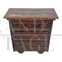 Antique Italian chest of drawers from the late 17th century in walnut wood