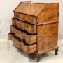 Antique Louis XV chest of drawers with drop-down top in walnut briar, Italy 18th century