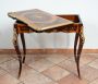 Antique French Napoleon III game table in polychrome wood