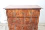 Antique 19th century chest of drawers in walnut feather with small inlays