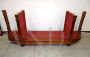 Antique four-door sideboard in walnut with a rounded shape, 19th century