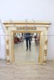 Large antique white and gold lacquered overmantle mirror, early 19th century