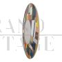 Round mirror in multicolored glass