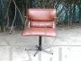 1960s office armchair in steel and eco-leather