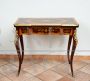 Antique French Napoleon III game table in polychrome wood