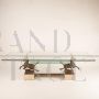 Flying Horse of Gansu coffee table for Maison Charles in bronze and crystal                            