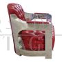 Pair of Aviator armchairs in red leather