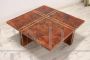 70s Italian design coffee table in briar wood with geometries