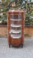 Antique Napoleon III crystal display cabinet, wavy and inlaid